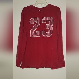 Jordan Red Long Sleeve Shirt L